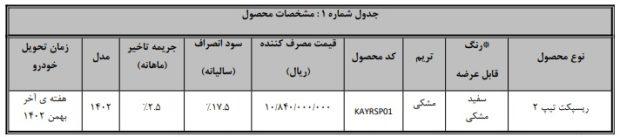 شرایط فروش بهمن رسپکت 2